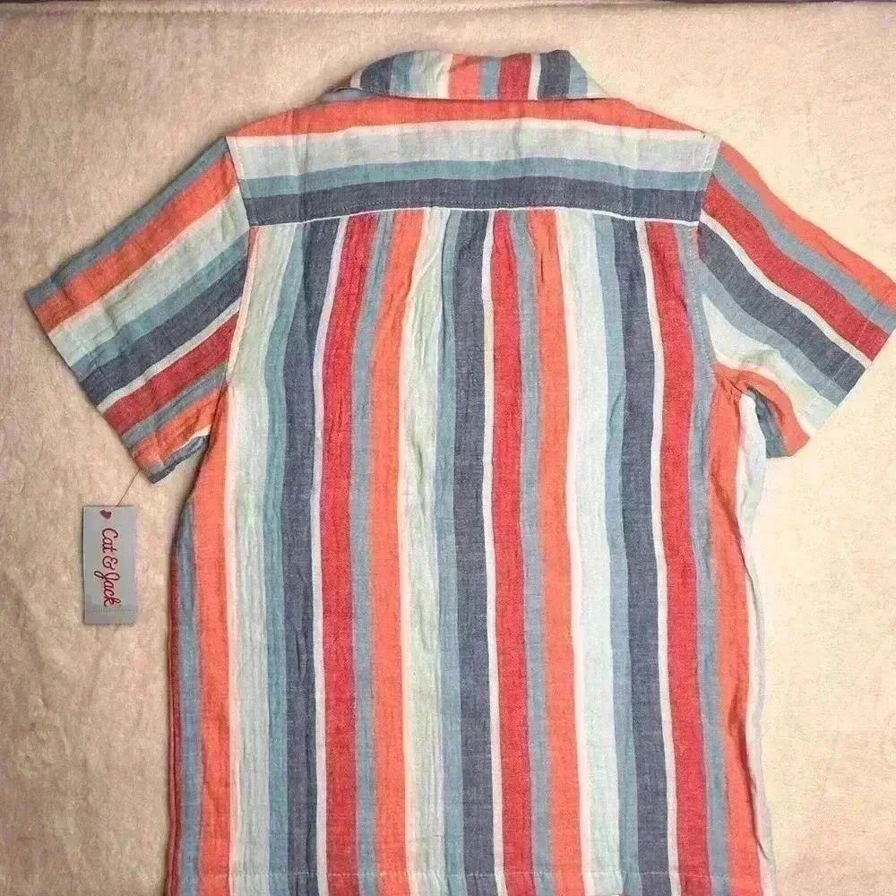 Cat & Jack Boys' Short Sleeve Button-Down Shirt 100% Cotton summer top - Picture 12 of 12